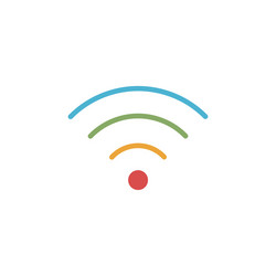 Wifi wi-fi wireless internet color rounded vector