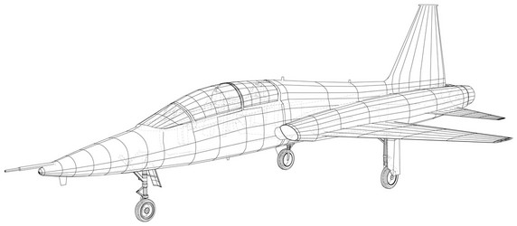 Airplane wireframe concept created vector