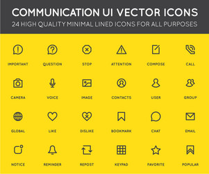 Communication user interface ui icon set high Vector Image