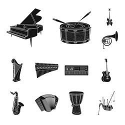 isolated object of music and tune icon set vector image