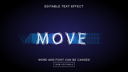 Move 3d editable text effect template vector