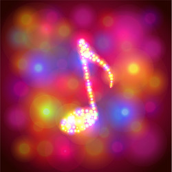 note symbol from colorful bokeh background vector image