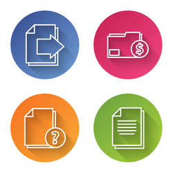 set line next page arrow finance document folder vector image