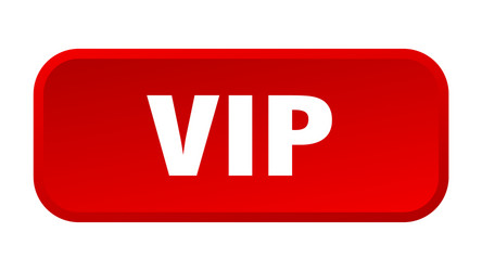 vip button square 3d push vector image