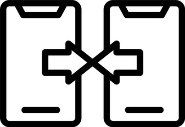 api phone data exchange icon outline style vector image