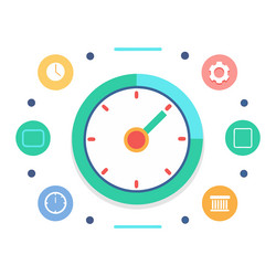 clock with interface isolated flat vector image