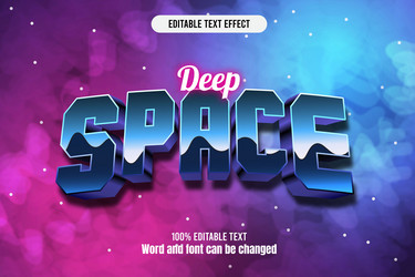 deep space editable text effect 3d emboss 80s vector image