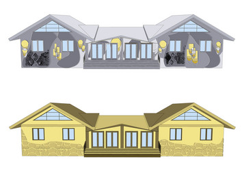 facades of houses vector