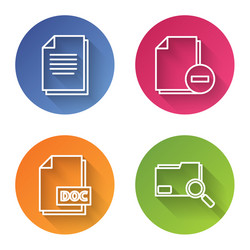 set line document with minus doc file vector image