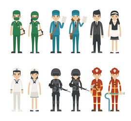 set of profession characters eps10 format vector