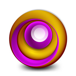 swirl circle banner 3d style abstract vector image
