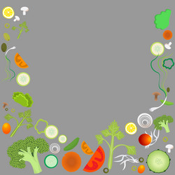 vegetable pattern frame for web and print vector image