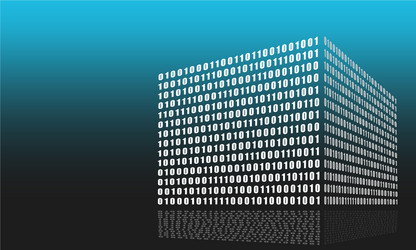 binary code cube vector image