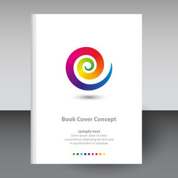 Cover of diary notebook hardcover rainbow spiral vector