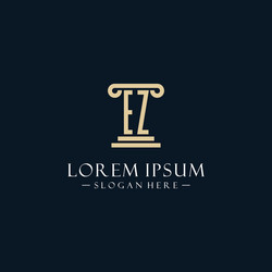 ez initial monogram logos with pillar shapes style vector image