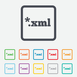 File document icon download xml button vector