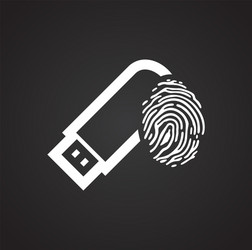 finger print data access on black background vector image