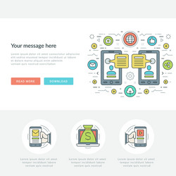 flat line business concept web site header vector image