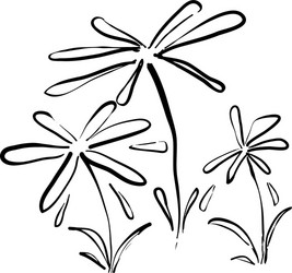 handdrawn artistic wild plant flower in doodle vector