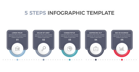 infographic template with 5 steps vector image