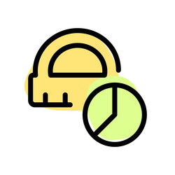 ruler measurement for pie chart presentation vector