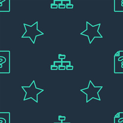 set line folder tree star and unknown document vector image