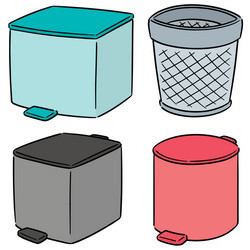 set of recycle garbage vector image