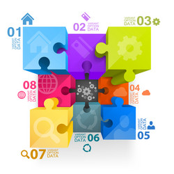 3D Puzzle Cube Infographic vector image