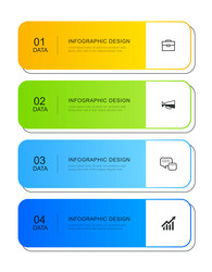 4 modern data infographics tab index template vector image