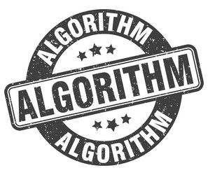 algorithm stamp label round grunge sign vector image