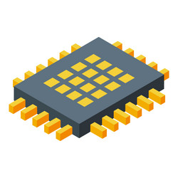 computer processor chip isometric showing vector image