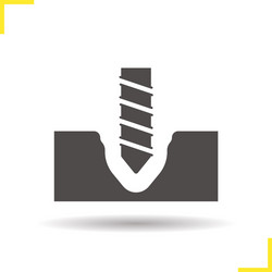 Drilling Icon - Rotating Bit vector image