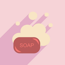 Flat with shadow icon and mobile application soap vector