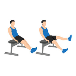 Seated Flutter Kicks Exercise vector image