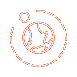 Unique moons orbiting earth line icon Royalty Free Vector
