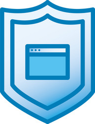website page in shield line and gradient style vector image