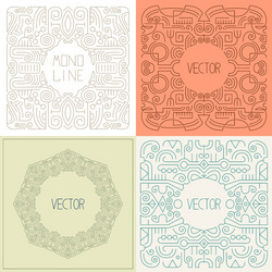 abstract hipster line art frame vector image