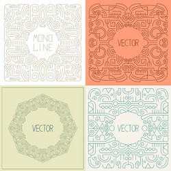 abstract hipster line art frame vector