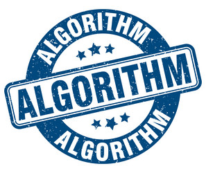 algorithm stamp label round grunge sign vector image