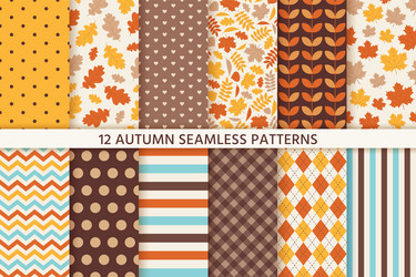 autumn seamless pattern background with fall vector image