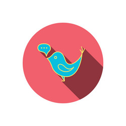 bird with speech bubble icon short messages vector image
