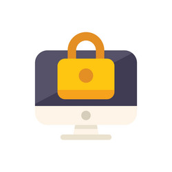 computer security system showing padlock vector image