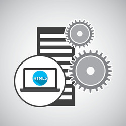 database setting laptop language code vector image