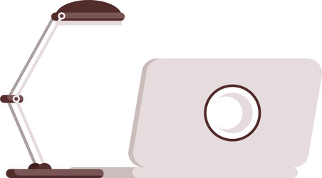 desk lamp with laptop computer device vector image
