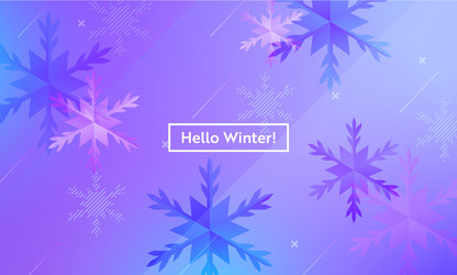 hello winter layout with snowflakes for web site vector