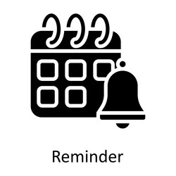 reminder solid icon design vector image