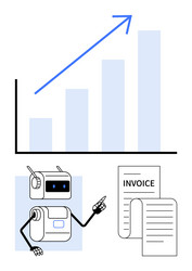 robotic automation boosting invoice processing vector image