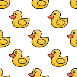 rubber ducks simple design fabric pattern happy vector image