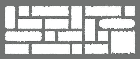 set of jagged rectangle torn paper sheet vector image