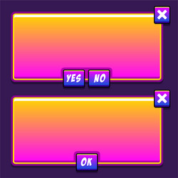 Space Game UI Panels - Buttons & Icons vector image